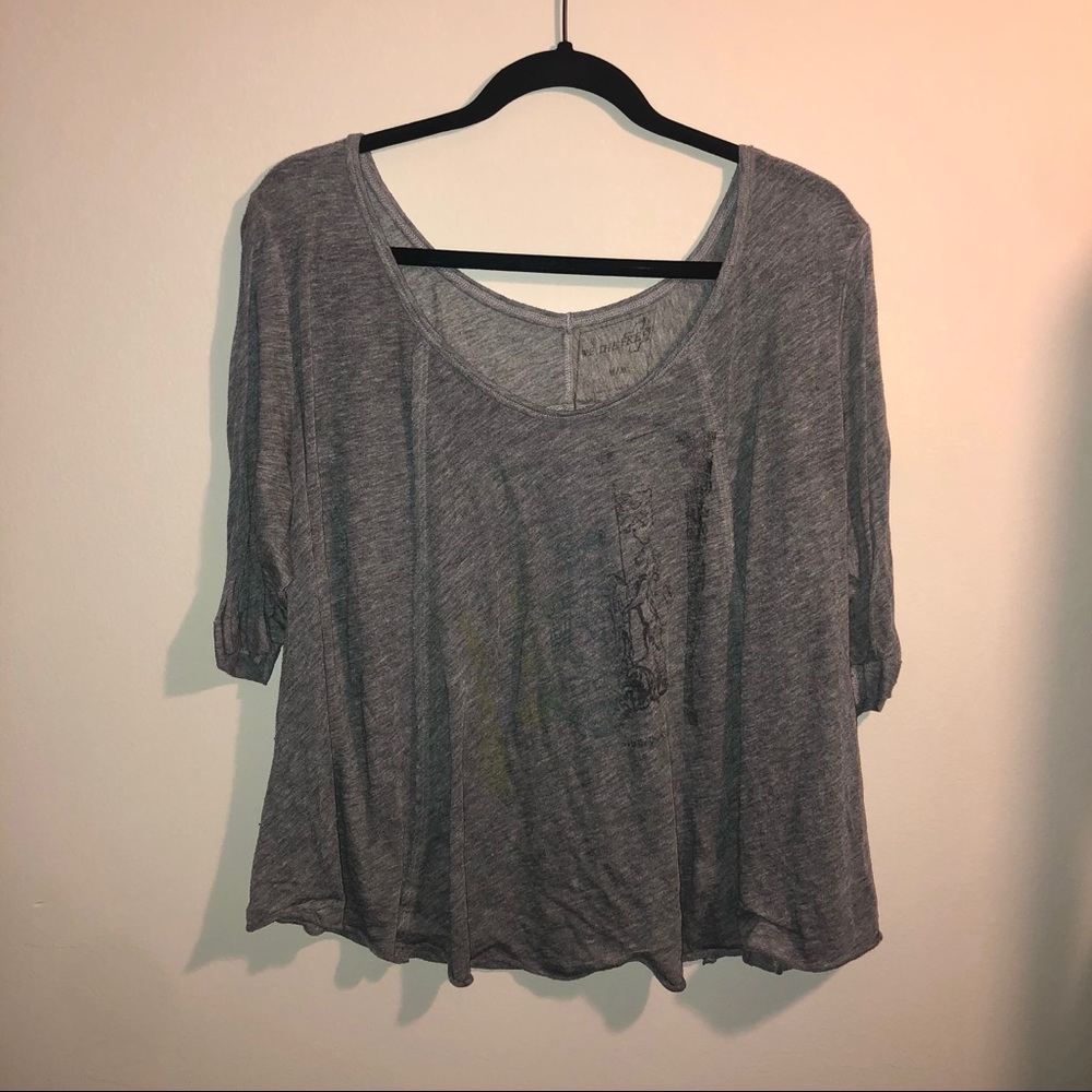 Vintage style faded print, oversized crop top